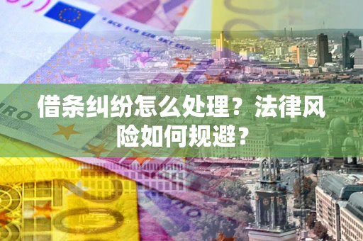 济南借条纠纷怎么处理？法律风险如何规避？