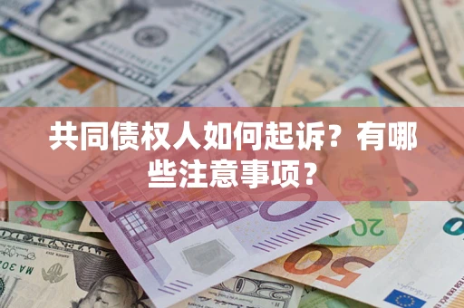 济南共同债权人如何起诉？有哪些注意事项？